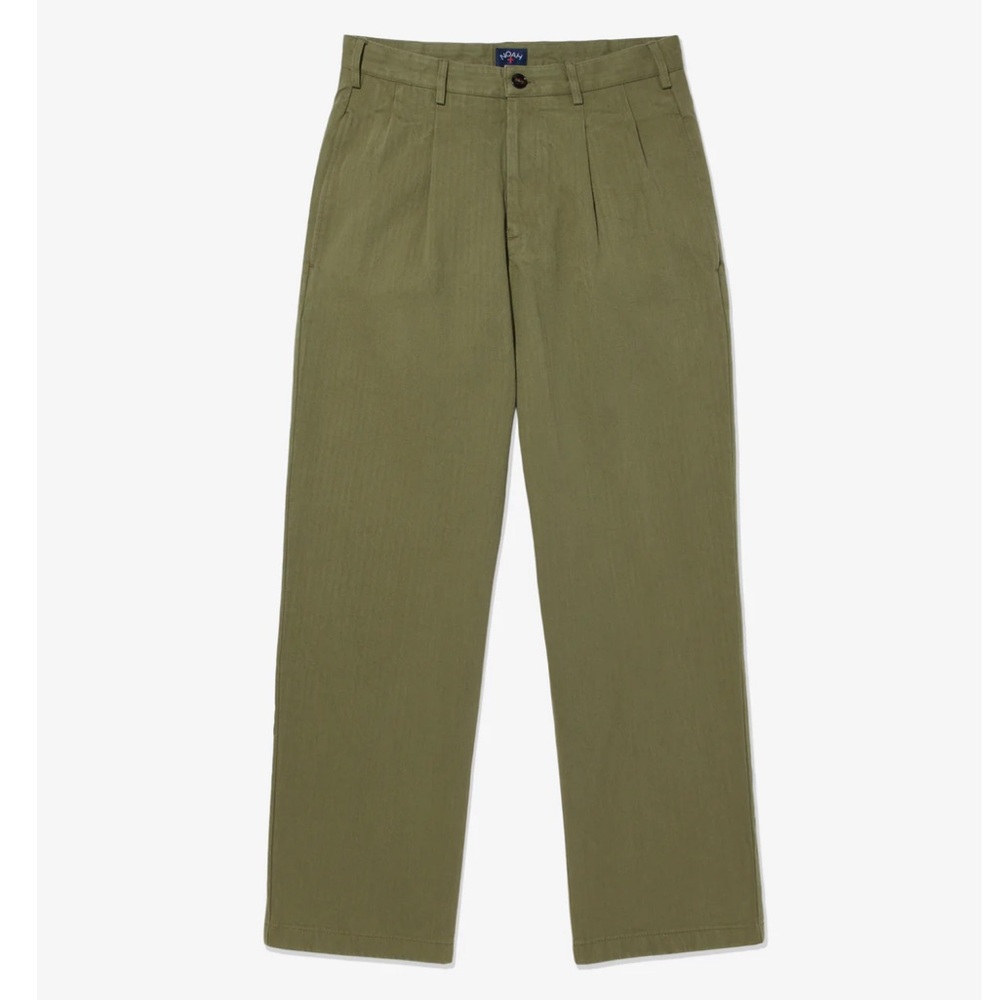 Noah NY Classic Double-Pleat Herringbone Pant